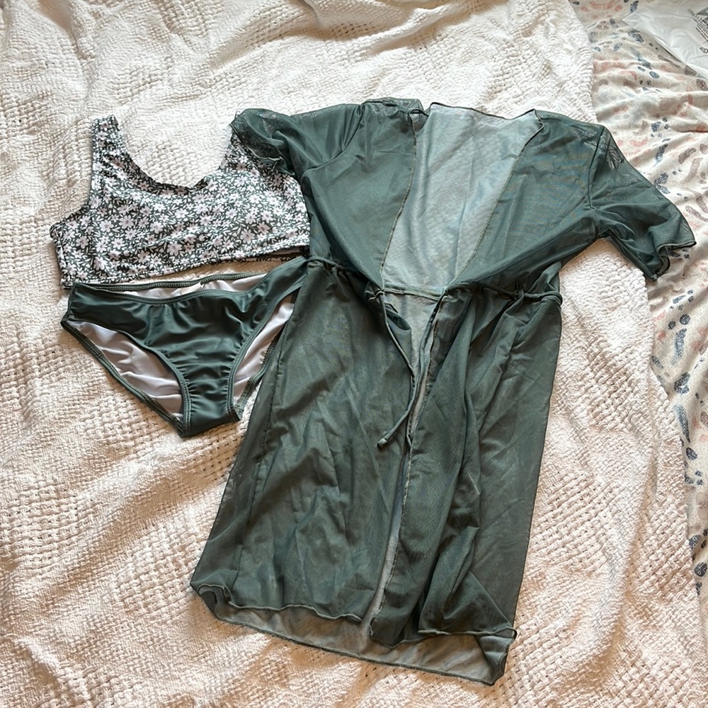 Shein Floral Bikini with Cover Up